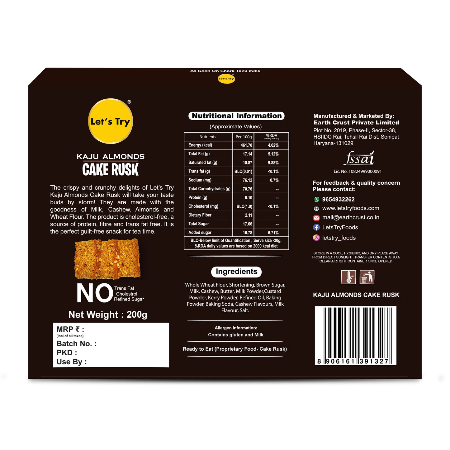 Let's Try Almond Kaju Cake rusk