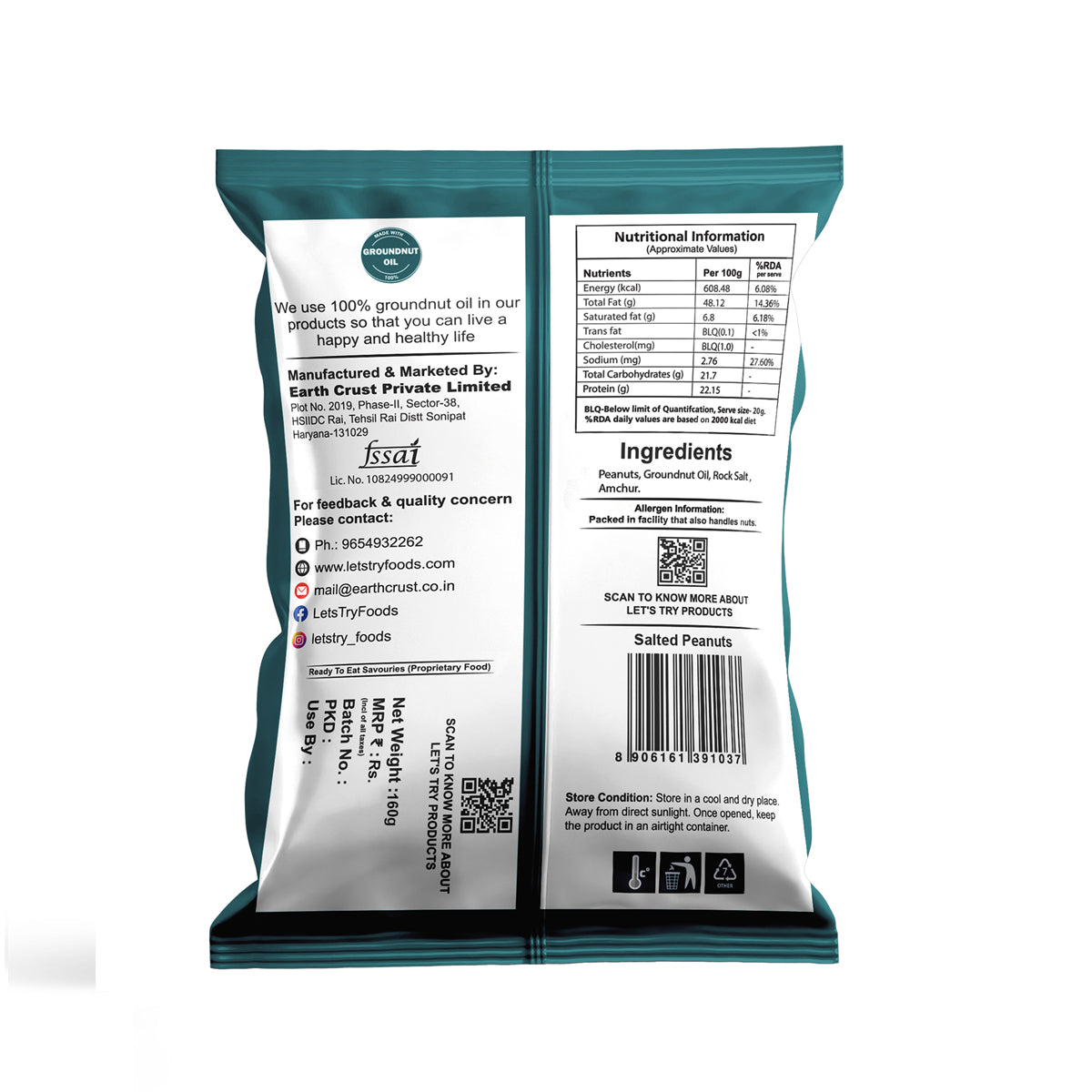 Let's Try Salted Peanuts 160g (Fasting Special - Single)