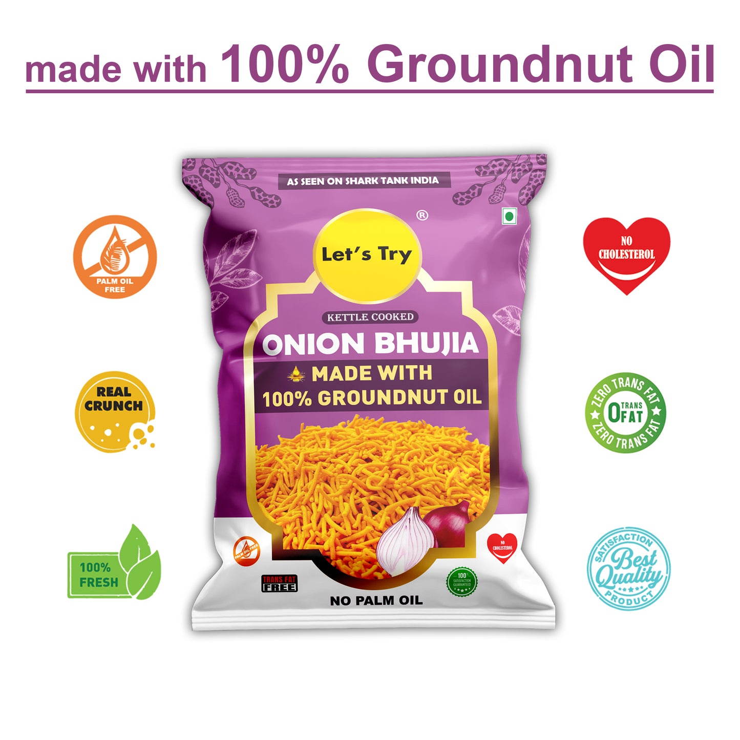 Let's Try Onion Bhujia 180g | No Palm Oil