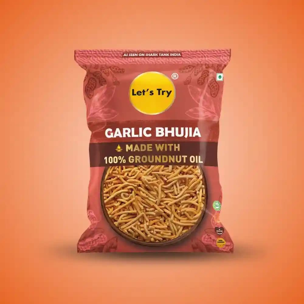 Garlic Bhujia – Healthy Namkeen, No Palm Oil, No Maida | Buy Online India | Let's Try Foods