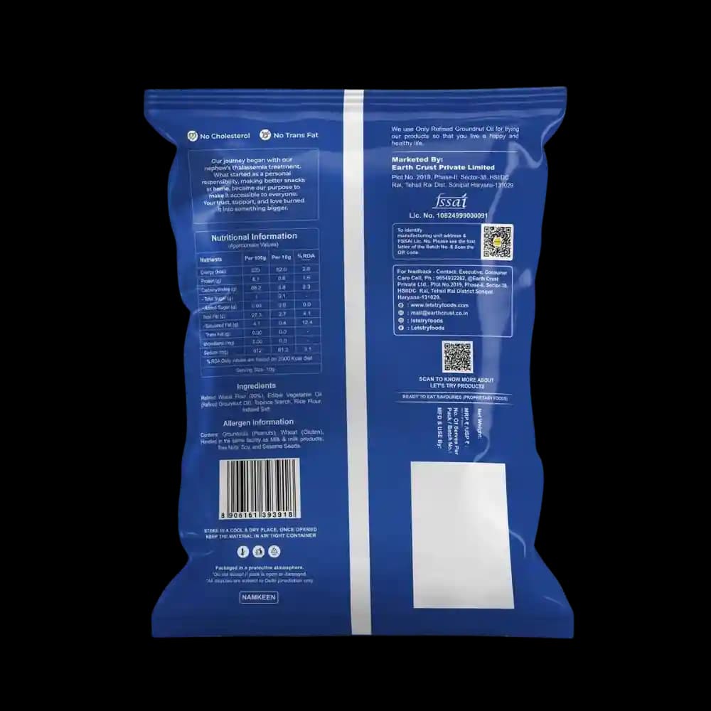 Desi Pipes Ingredients & Nutritional Label – No Palm Oil, No Maida Clean Label Healthy Puff Snack | Let's Try Foods