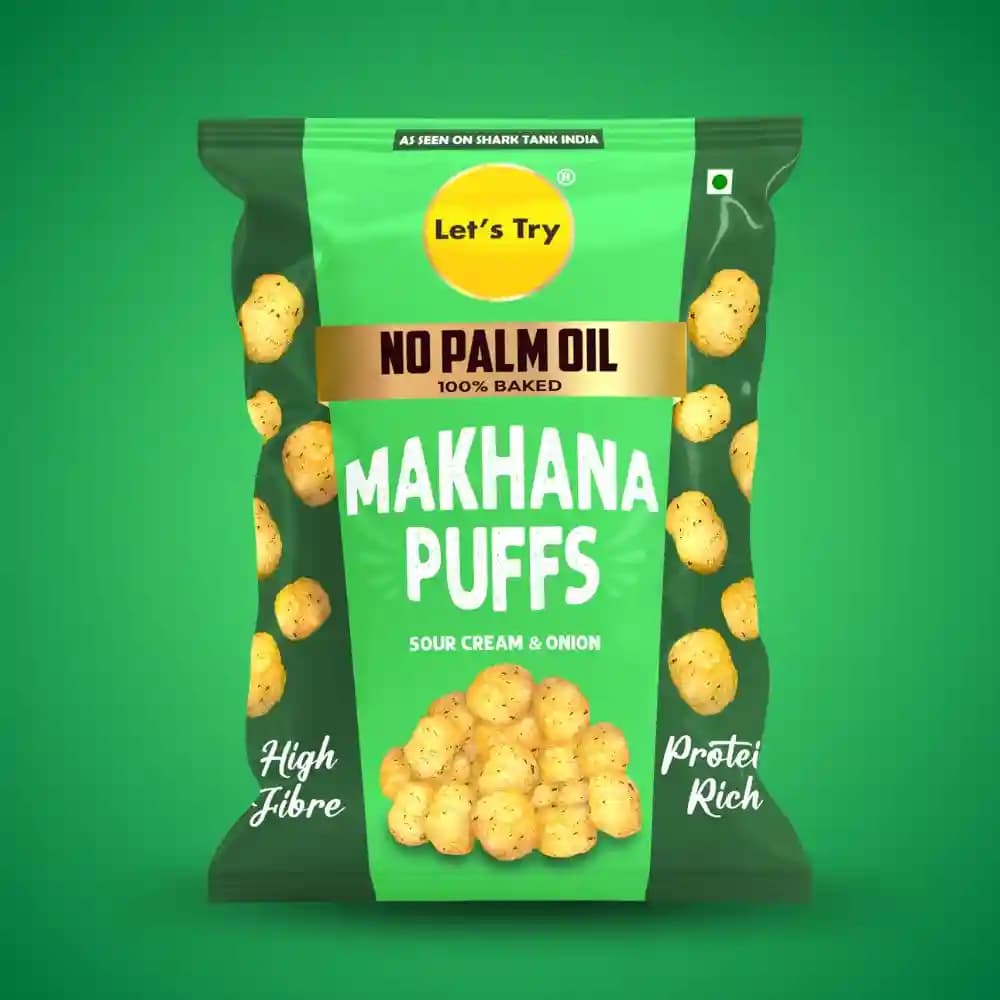 Makhana Puff Cream Onion – Roasted Makhana, No Palm Oil, No Maida | Buy Online India | Let's Try Foods