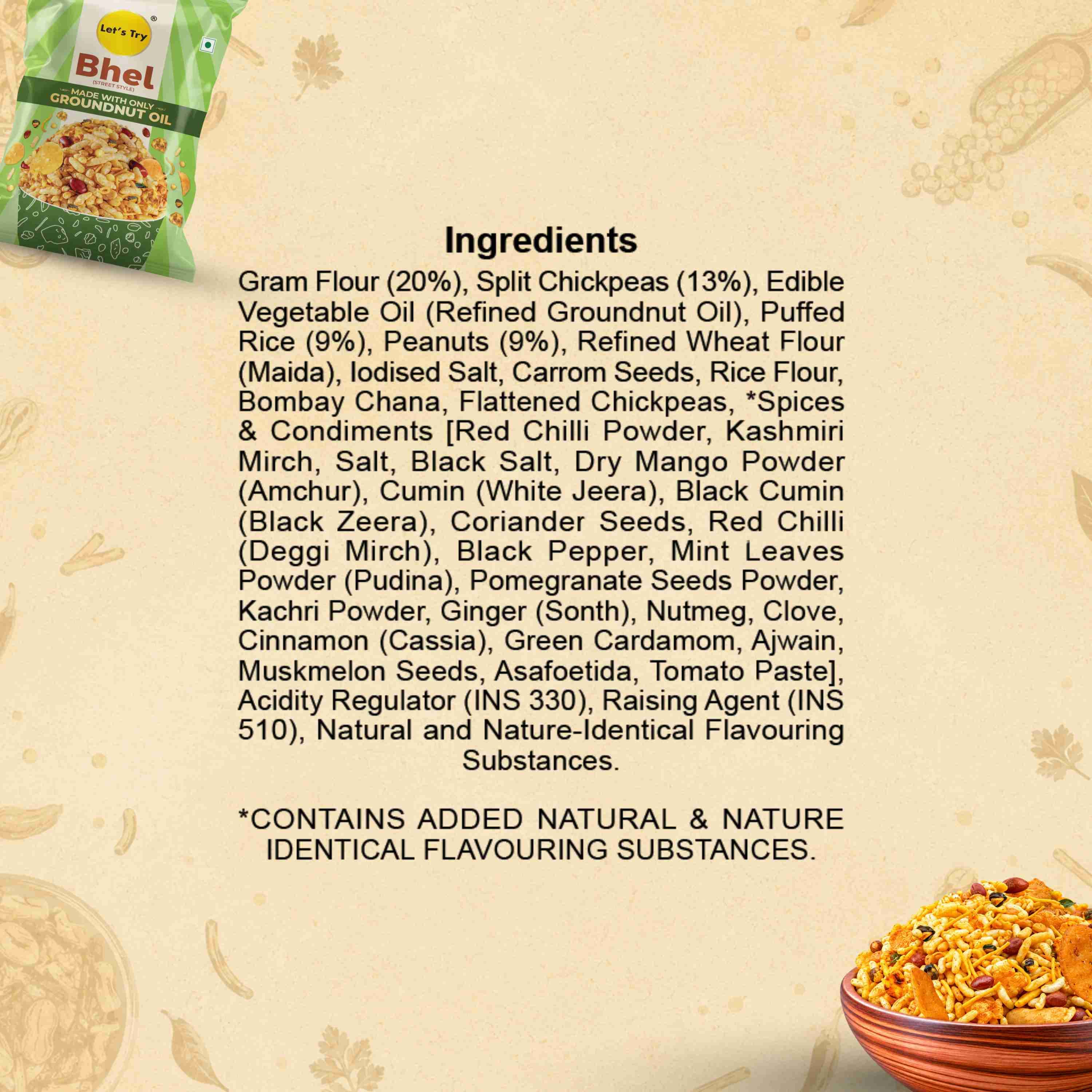 Bhel Mixture Ingredients – Calories & Ingredients | Healthy Healthy Indian Mixture | Let's Try Foods