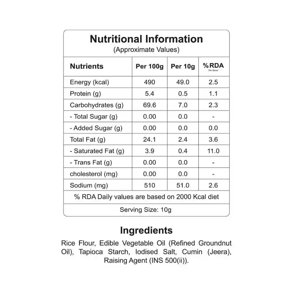 Jeera Papad Nutrition Facts – Calories & Ingredients | Healthy Healthy Lite Papad | Let's Try Foods