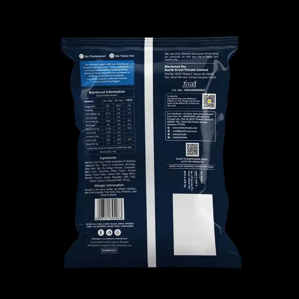 Masala Rings Ingredients & Nutritional Label – No Palm Oil, No Maida Clean Label Healthy Snack Rings | Let's Try Foods