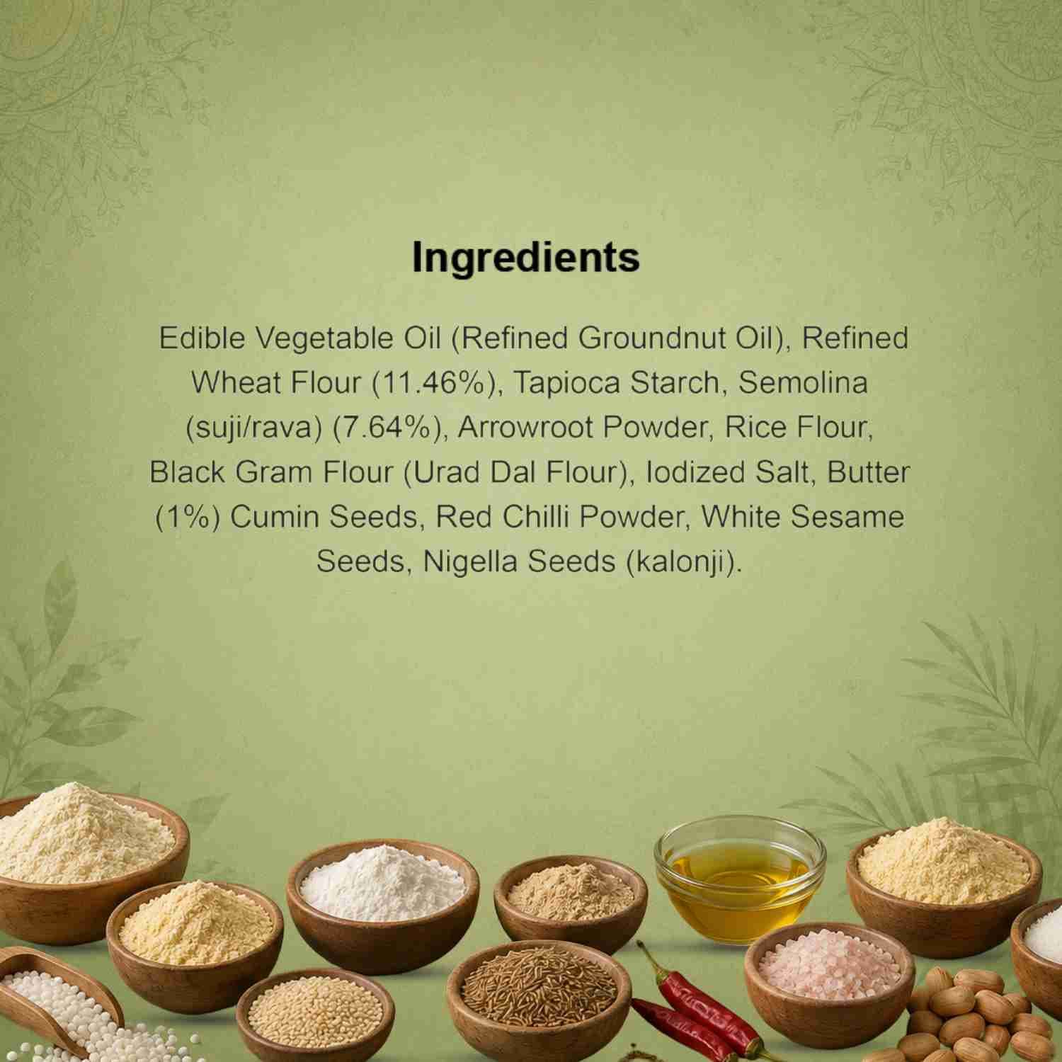 Butter Murukku Ingredients – Calories & Ingredients | Healthy Healthy Namkeen | Let's Try Foods