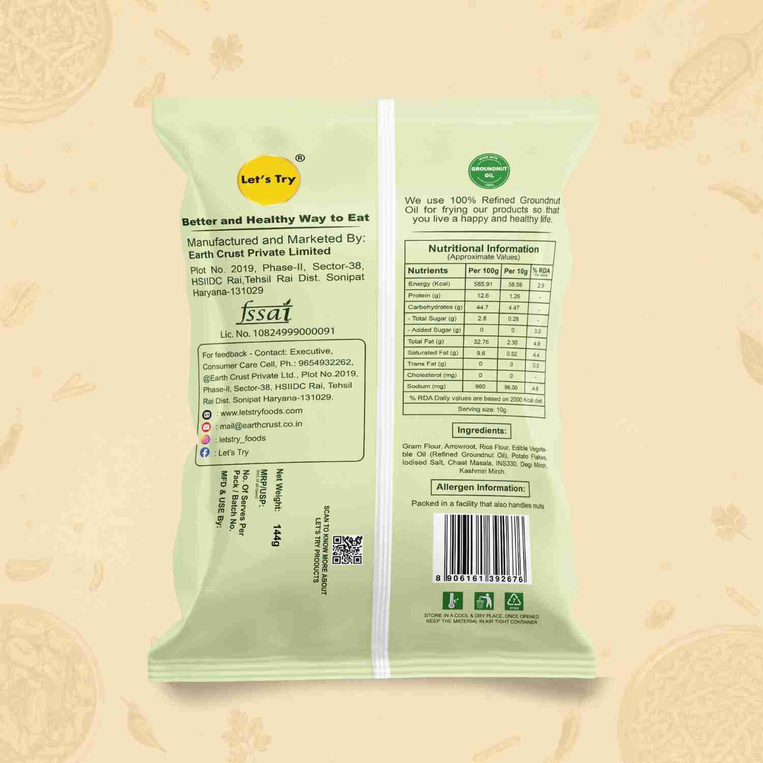 Nimbu Chatkara Ingredients & Nutritional Label – No Palm Oil, No Maida Clean Label Healthy Indian Snack | Let's Try Foods