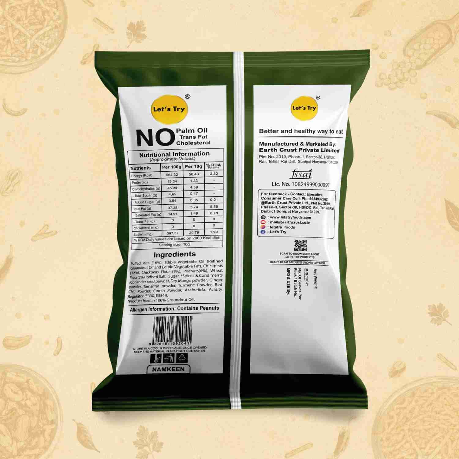 Bhel Mixture Ingredients & Nutritional Label – No Palm Oil, No Maida Clean Label Healthy Indian Mixture | Let's Try Foods
