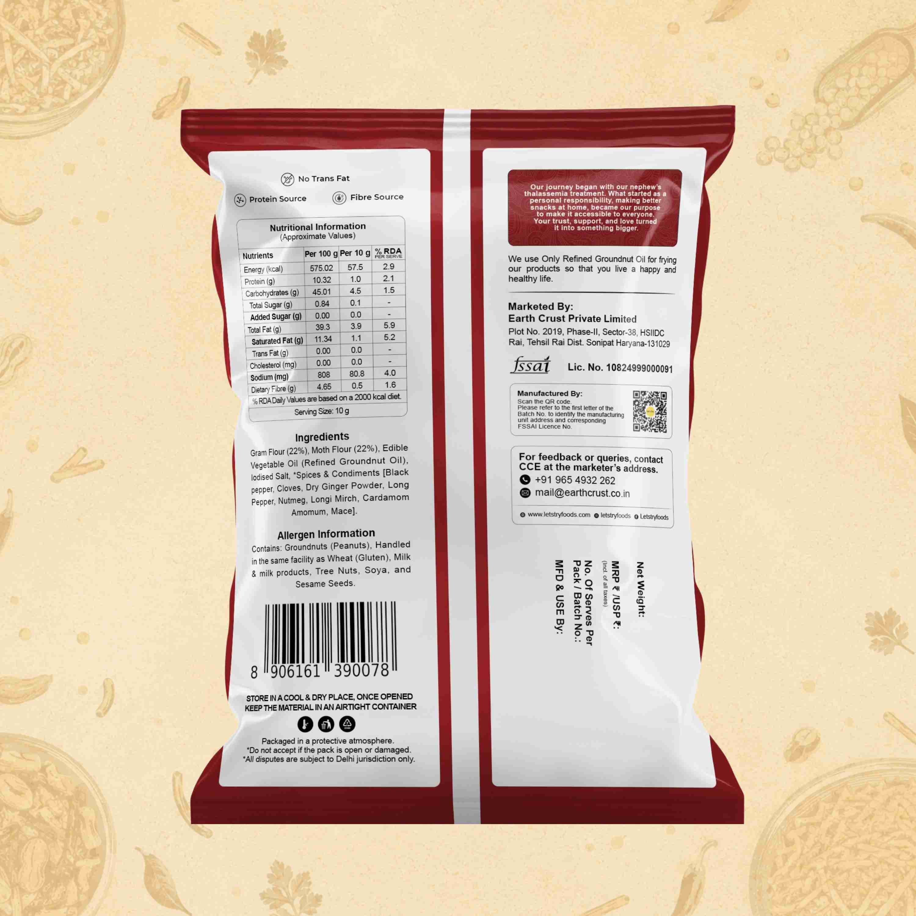 Bhujia Ingredients & Nutritional Label – No Palm Oil, No Maida Clean Label Healthy Namkeen | Let's Try Foods