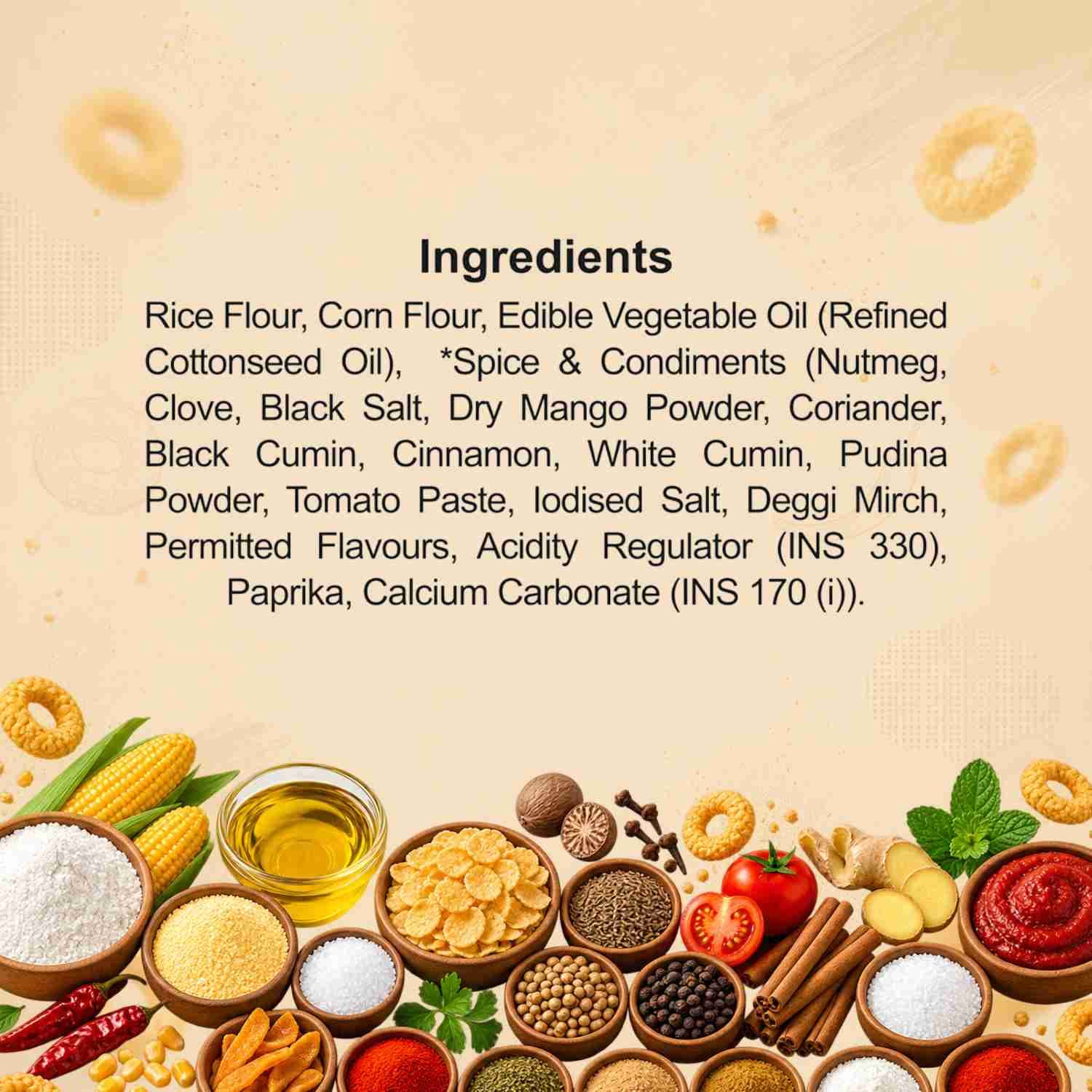 Masala Rings Ingredients – Calories & Ingredients | Healthy Healthy Snack Rings | Let's Try Foods