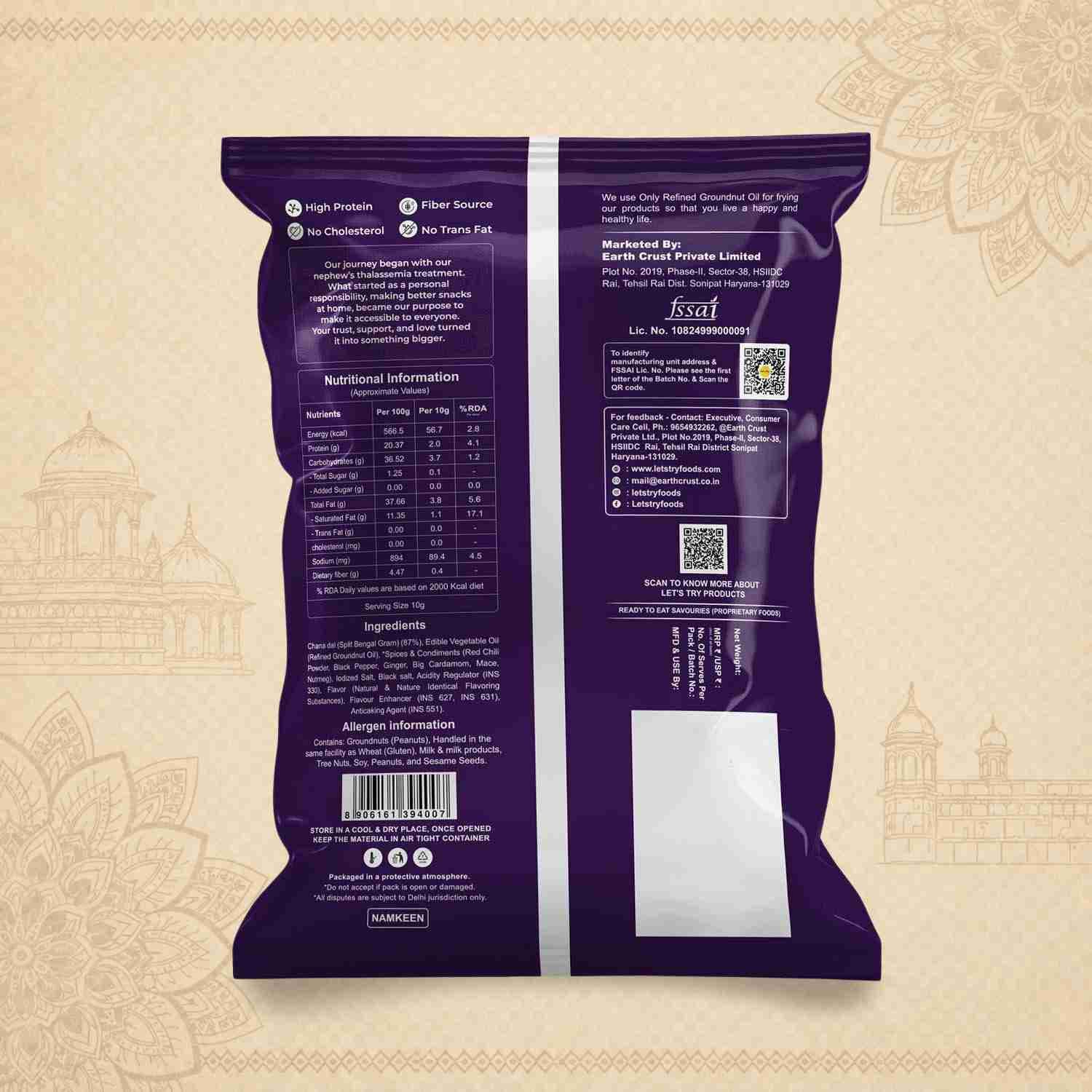 Signature Chana Dal Ingredients & Nutritional Label – No Palm Oil, Groundnut Oil Clean Label Healthy Roasted | Let's Try Foods
