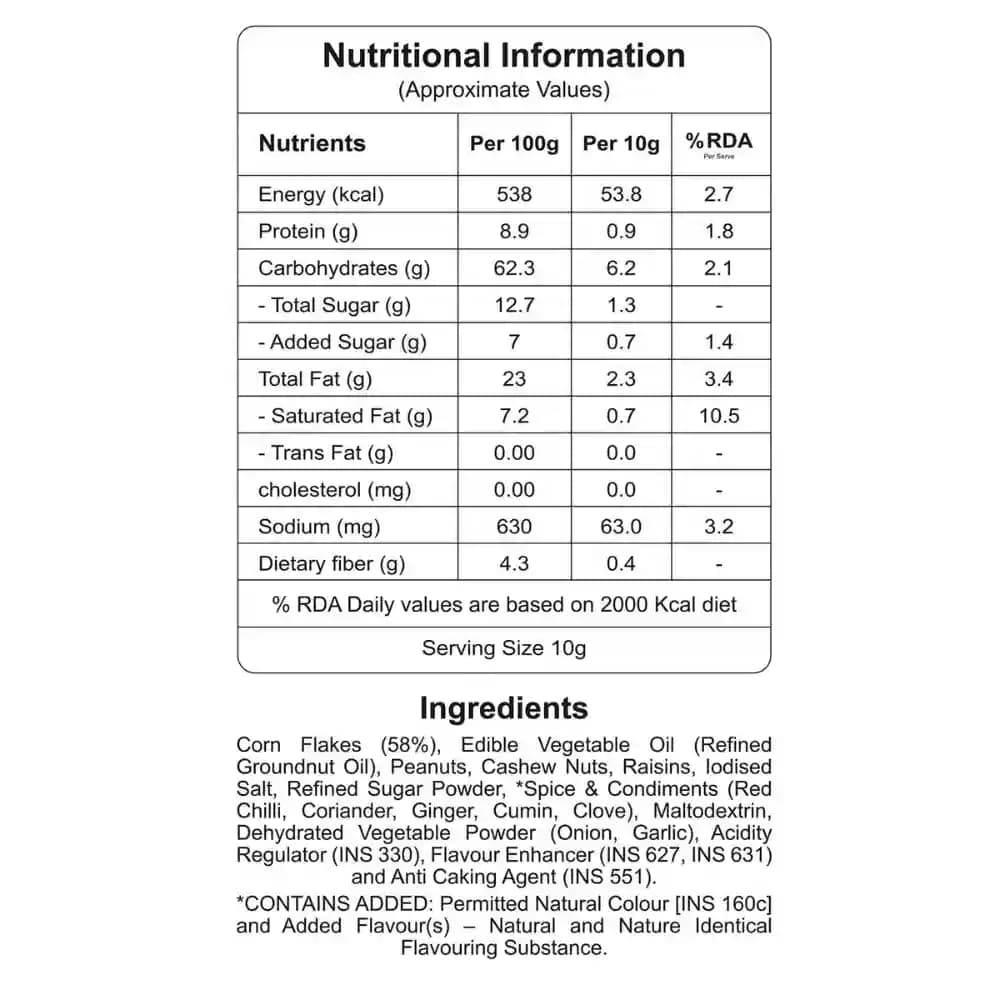 Signature Cornflakes Mixture Nutrition Facts – Calories & Ingredients | Healthy Healthy Indian Mixture | Let's Try Foods
