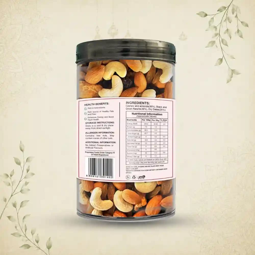 Panchmeva Mix Jar Nutritional Details – Healthy Healthy Indian Mixture | Let's Try Foods