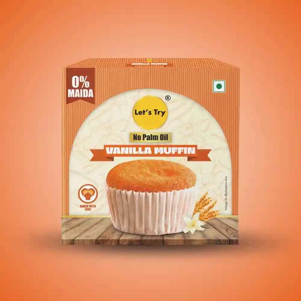 Vanilla Muffin – Healthy Baked Snack, No Maida, No Palm Oil | Buy Online India | Let's Try Foods