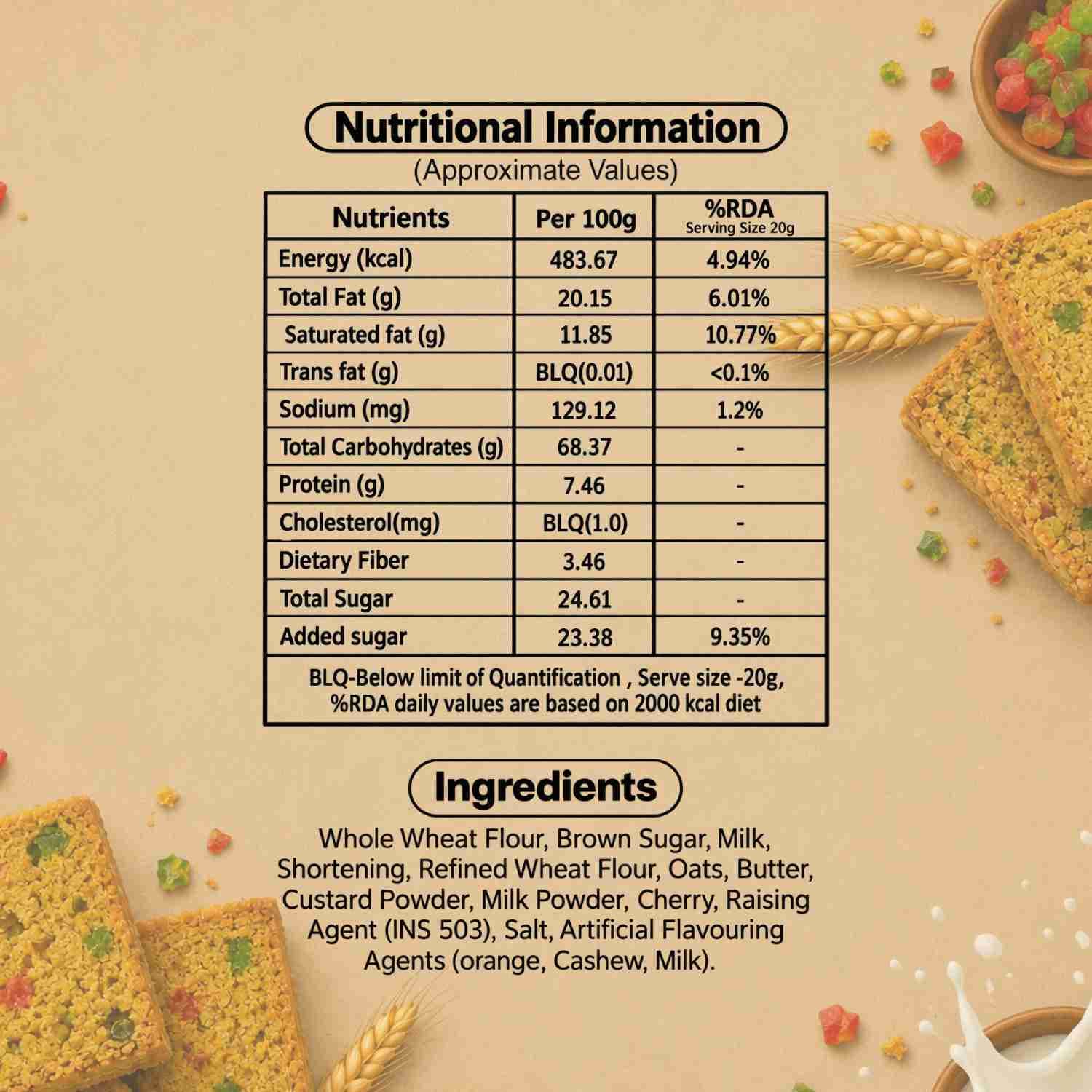 Fruit Cake Rusk 200g Nutrition Facts | Healthy Healthy Rusk | Let's Try Foods