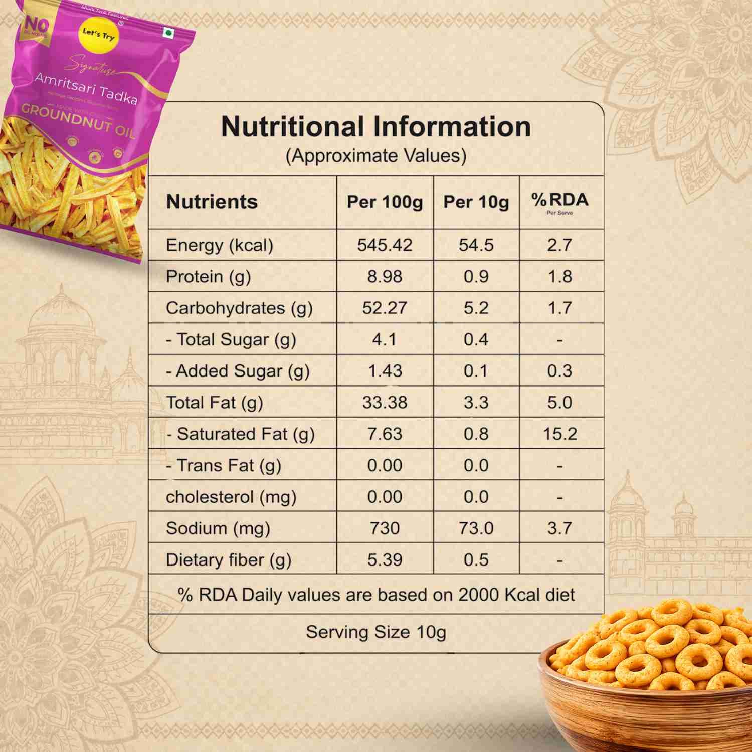 Signature Amritsari Tadka Nutrition Facts – Calories & Ingredients | Healthy Healthy Namkeen | Let's Try Foods