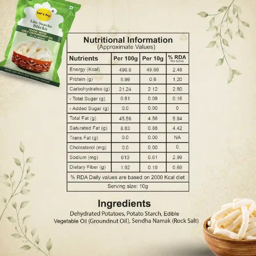 Lite Sticks Nutrition Facts – Calories & Ingredients | Healthy Healthy Snack Sticks | Let's Try Foods