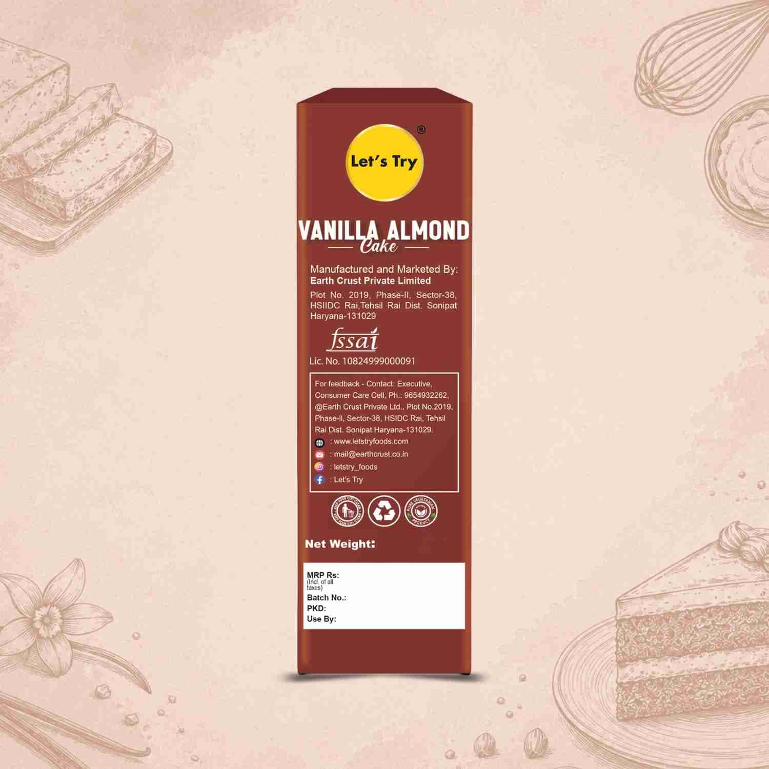 Vanilla Almond Cake address – No Maida, No Palm Oil Clean Label Healthy Baked Snack | Let's Try Foods