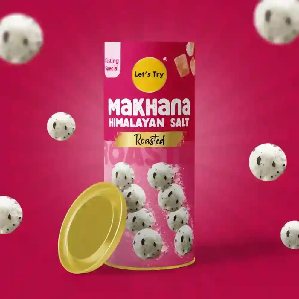Himalayan Salt Makhana (Jar) – Roasted Makhana, No Palm Oil, No Maida | Buy Online India | Let's Try Foods