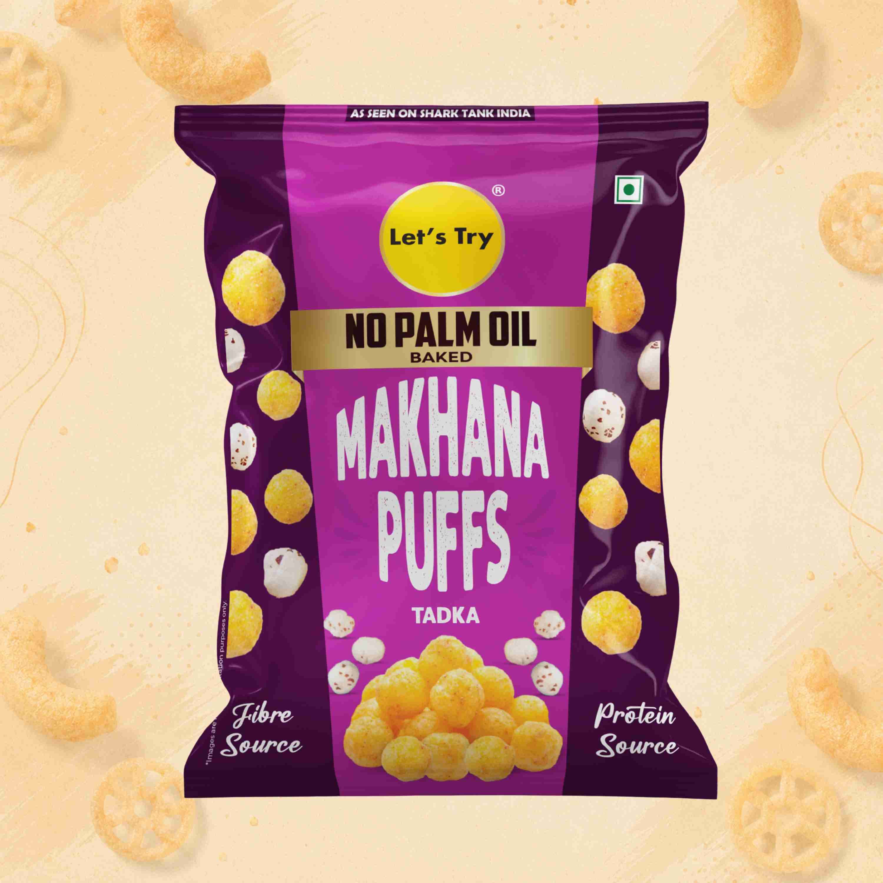 Makhana Puff Tadka – Roasted Makhana, No Palm Oil, No Maida | Buy Online India | Let's Try Foods