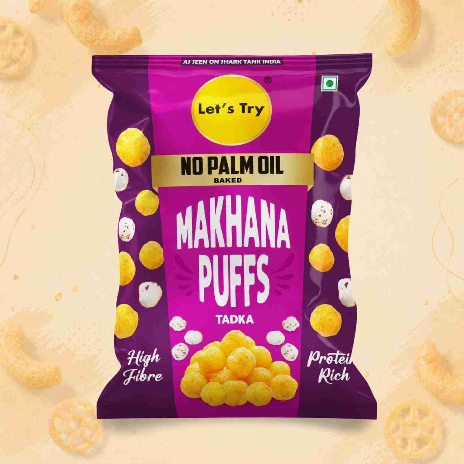 Makhana Puff Tadka – Roasted Makhana, No Palm Oil, No Maida | Buy Online India | Let's Try Foods