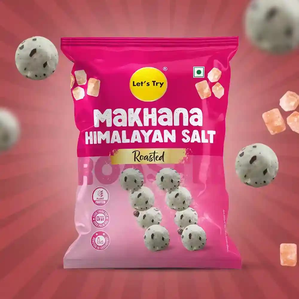 Himalayan Salt Makhana (Pouch) – Roasted Makhana, No Palm Oil, No Maida | Buy Online India | Let's Try Foods