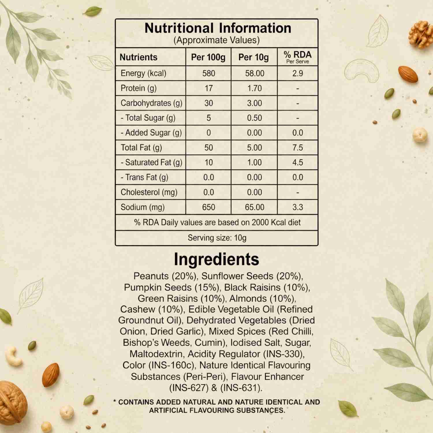 Peri Peri Snack Mix Nutrition Facts – Calories & Ingredients | Healthy Healthy Indian Mixture | Let's Try Foods
