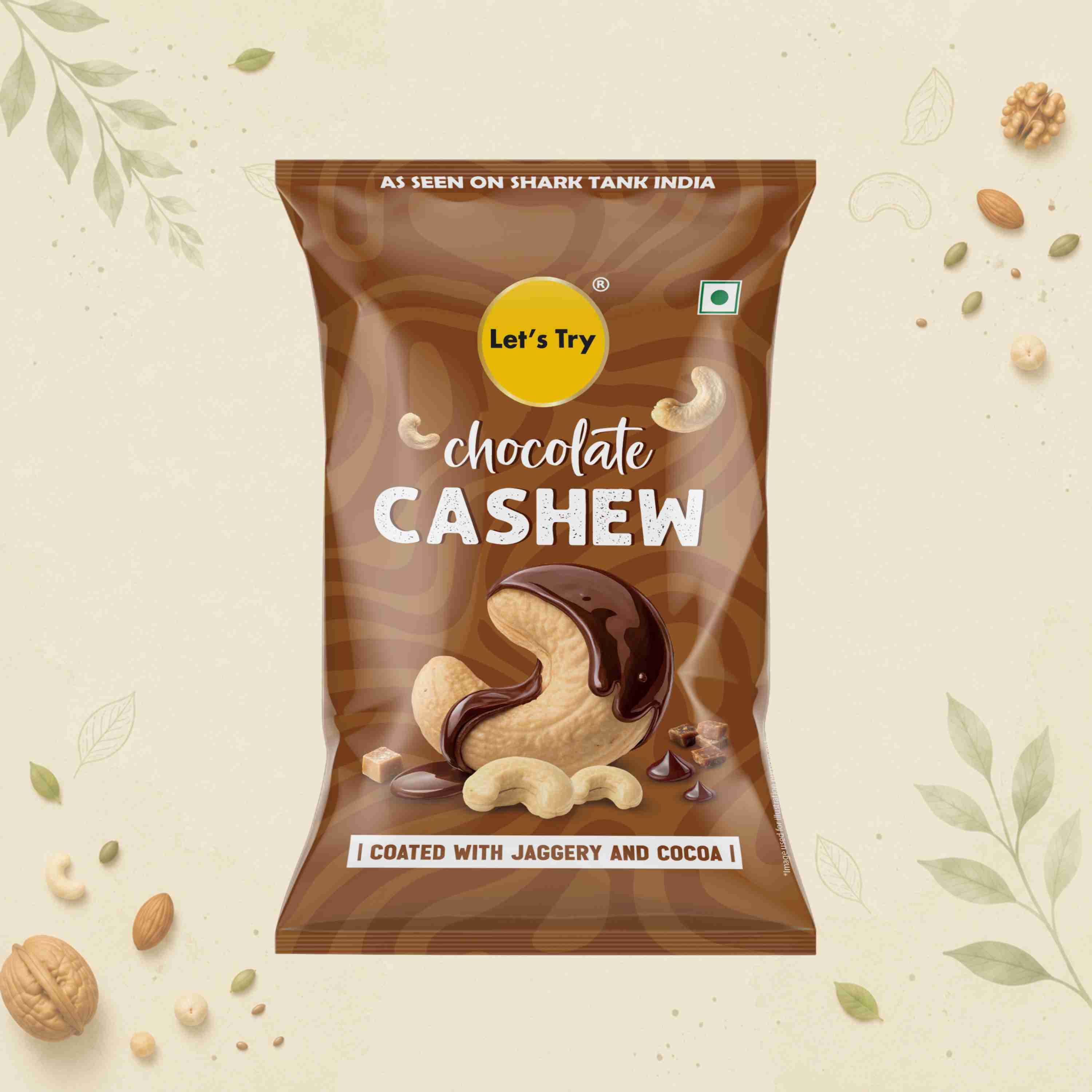 Chocolate Cashew – Premium Roasted Cashew, No Palm Oil, No Maida | Buy Online India | Let's Try Foods
