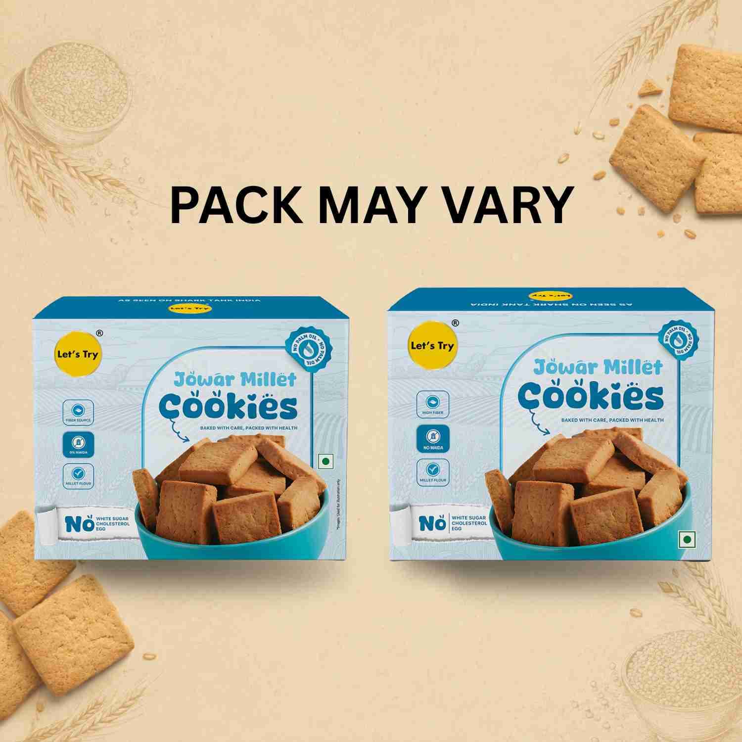 Jowar Millet Cookies – Pack May Vary Healthy Cookies, No Maida, No Palm Oil | Buy Online India | Let's Try Foods