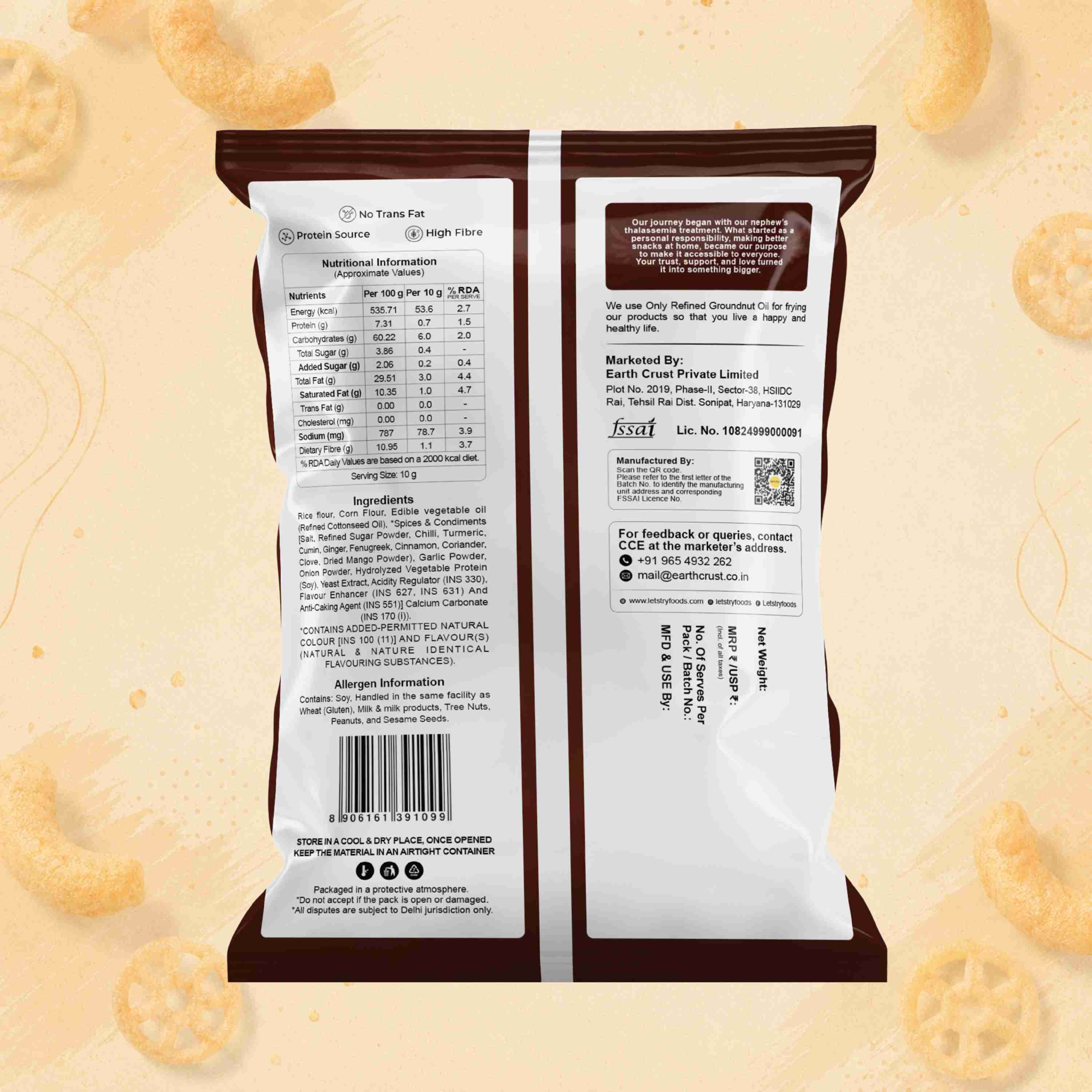 Masala Puff Ingredients & Nutritional Label – No Palm Oil, No Maida Clean Label Healthy Puff Snack | Let's Try Foods