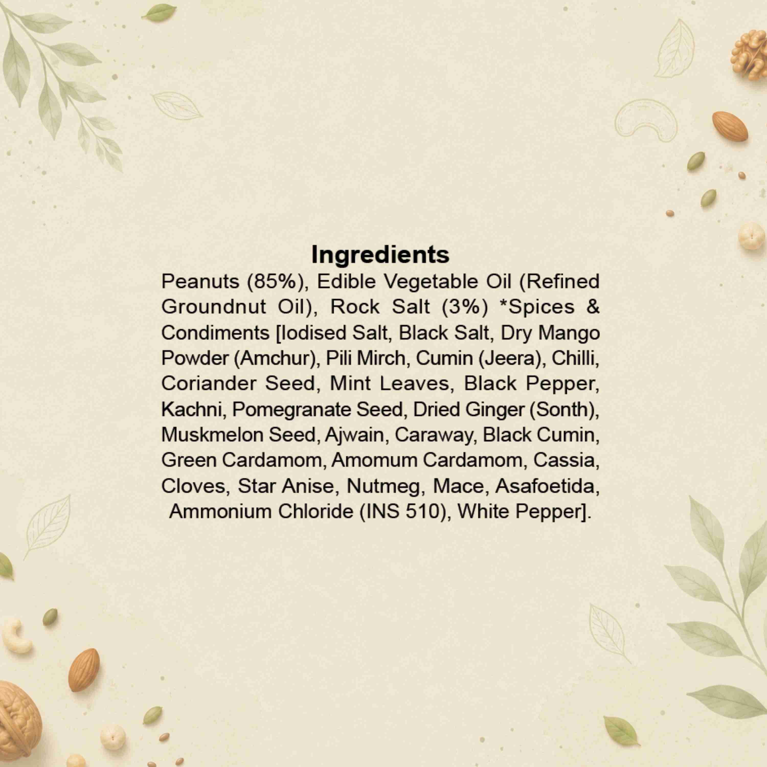 Masala Peanut Ingredients – No Palm Oil, No Maida Clean Label Healthy Roasted Nuts | Let's Try Foods