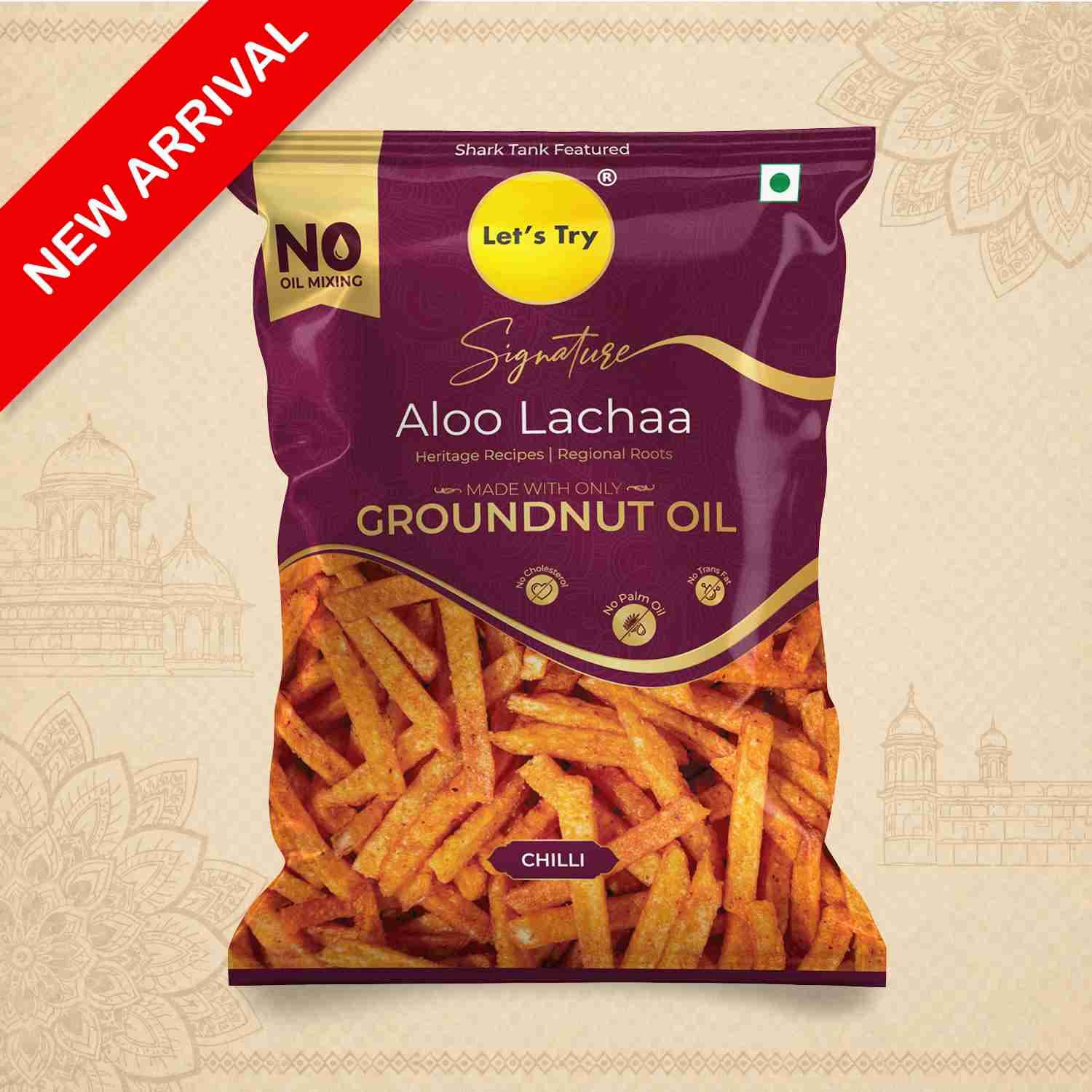 Signature Aloo Lachaa – Healthy Namkeen, No Palm Oil, Groundnut Oil | Buy Online India | Let's Try Foods
