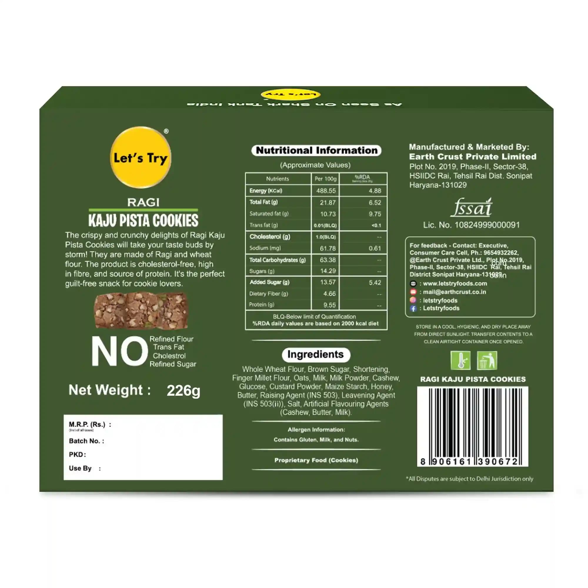 Let's Try Ragi Kaju Pista Cookies 200g — image 2
