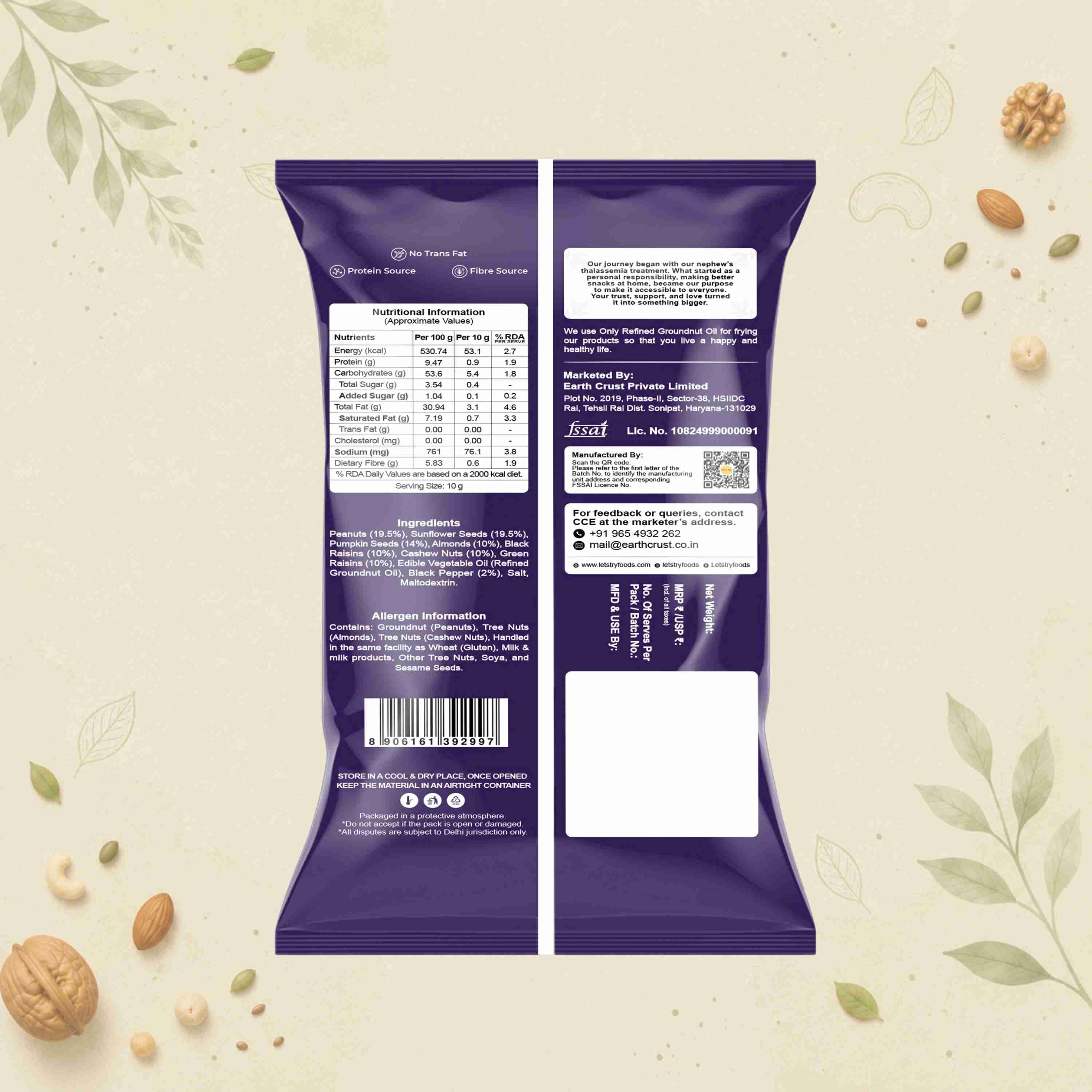 Pepper Snack Mix Ingredients & Nutritional Label – No Palm Oil, No Maida Clean Label Healthy Indian Mixture | Let's Try Foods