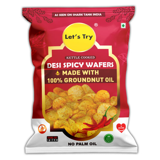 Let's Try Desi Spicy Wafers 54gx3 | No Palm Oil