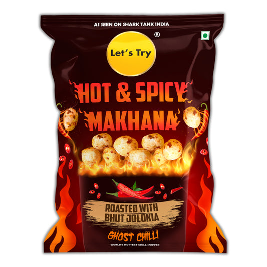 Let's Try Hot & Spicy Makhana  45gx3 | No Palm Oil