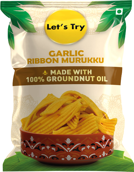 Let's Try Garlic Ribbon Murukku 180g | No Palm Oil